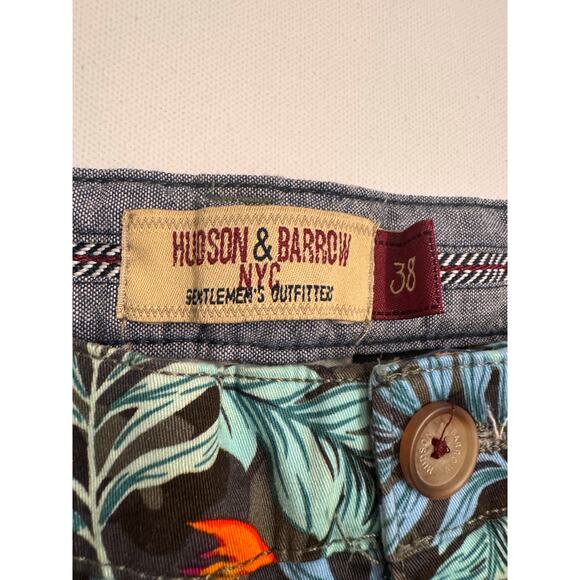 NWT Hudson and Barrow Men's Chino Casual Tropical Print Shorts Multicolor Size38 - Picture 3 of 8